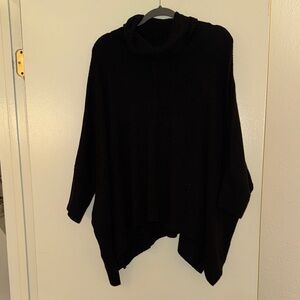 Loft Black Turtleneck Women's Poncho Sweater